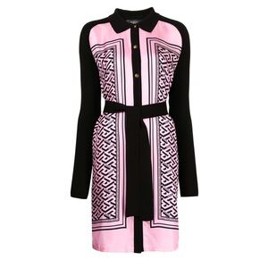 Authentic Versace La Greca Long Sleeve Cardigan dress